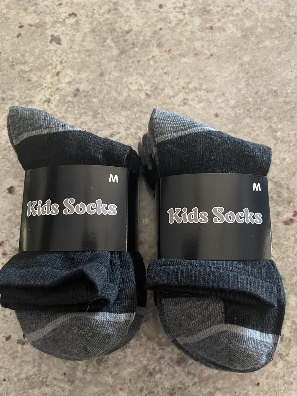 Kids Socks - Black and Gray - Unbranded